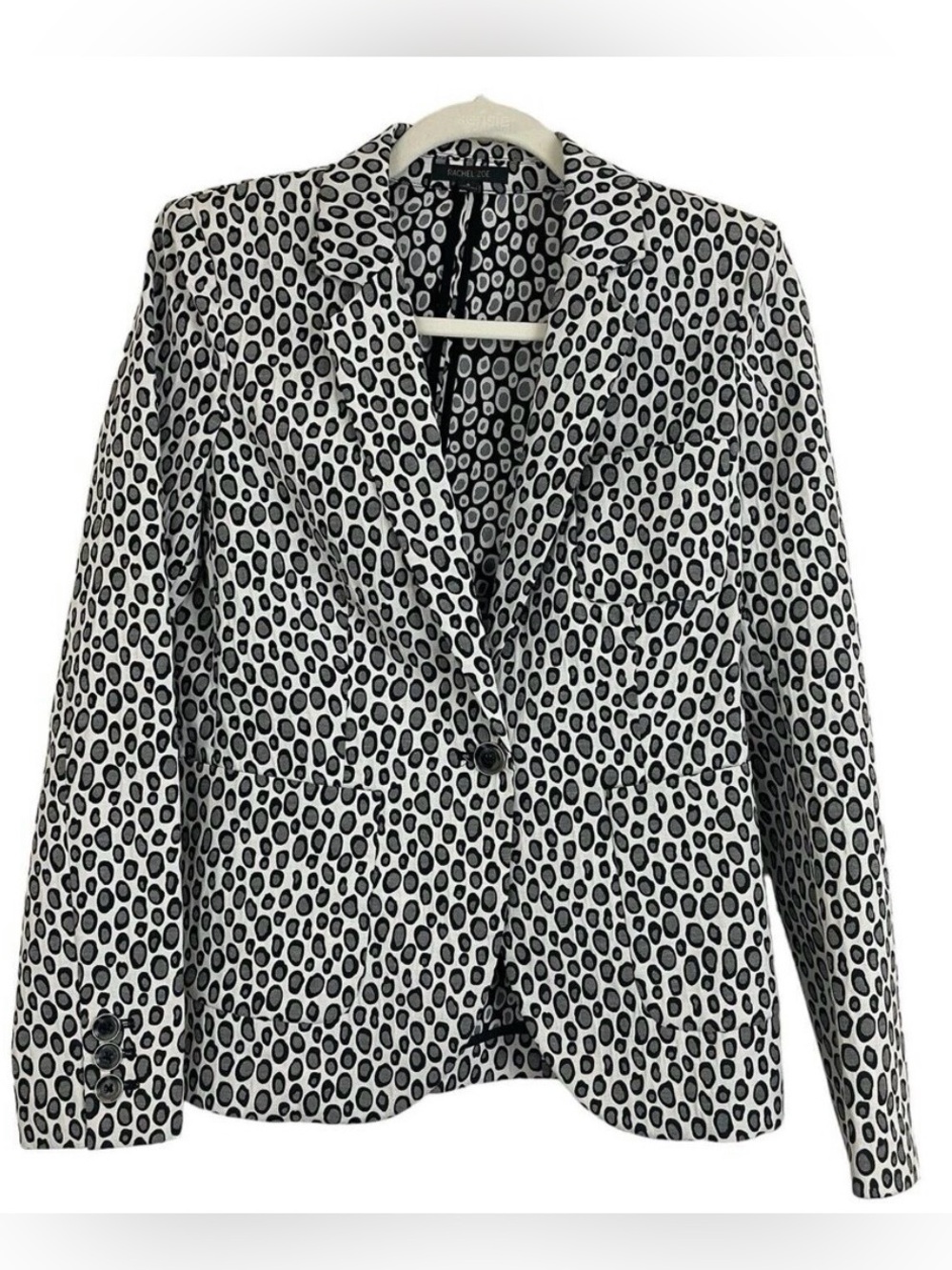 Rachel Zoe Designer Line Black & White Animal Print Blazer